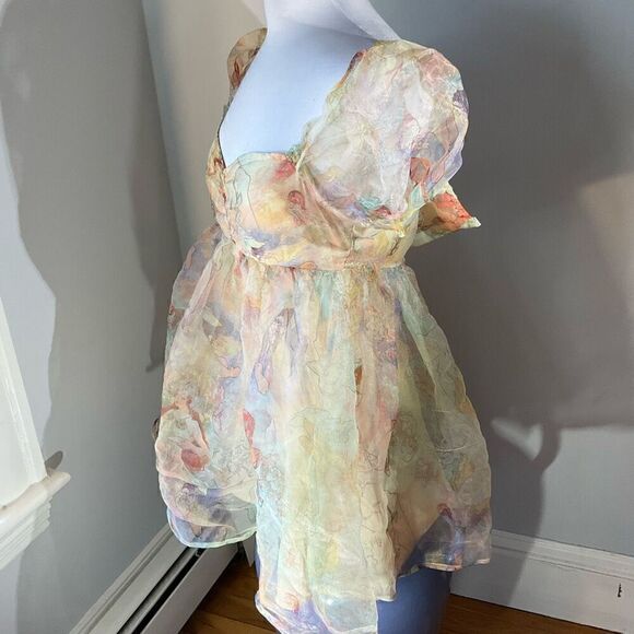 Fairy Puff Sleeve Victorian Empire Waist Tunic Top Dress. Magnificent. XS. Art D - Picture 9 of 11